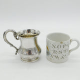 Indian Colonial Victorian Sterling Silver Christening Mug Antique Calcutta Lattey Brothers