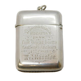 Victorian Sterling Silver 'Woodbridge Regatta' Suffolk Interest Vesta Case Antique 1897