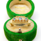 Edwardian 18ct Gold, Sapphire & Diamond Boat Ring Antique 1903 Chester