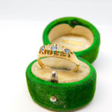 Edwardian 18ct Gold, Sapphire & Diamond Boat Ring Antique 1903 Chester