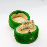 Edwardian 18ct Gold, Sapphire & Diamond Boat Ring Antique 1903 Chester