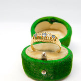 Edwardian 18ct Gold, Sapphire & Diamond Boat Ring Antique 1903 Chester