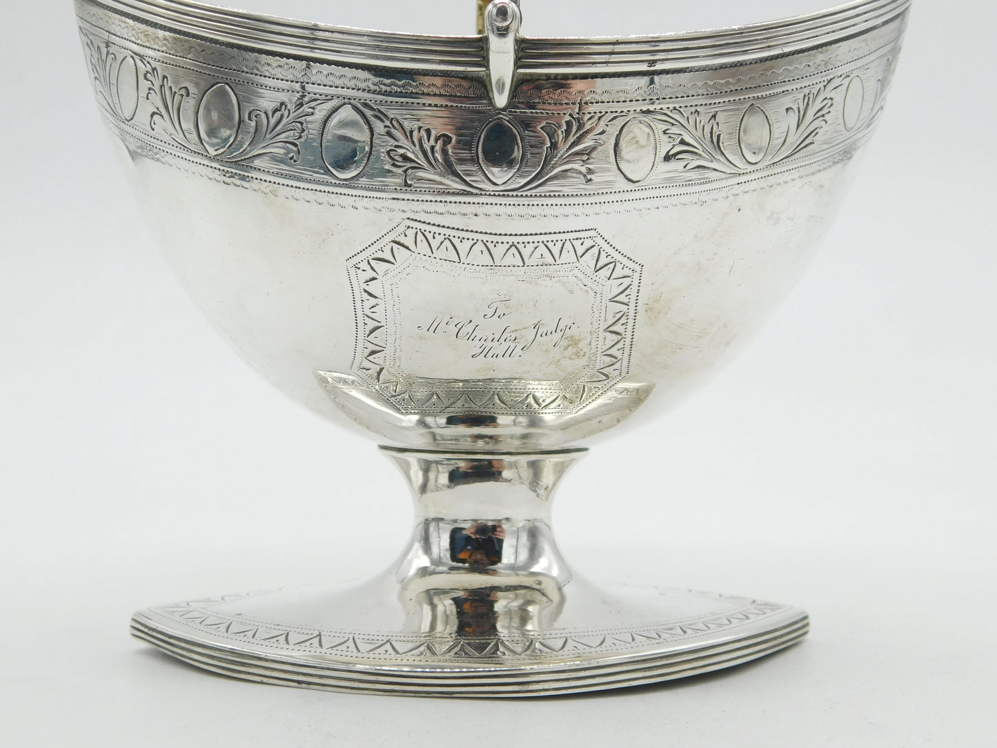 George III Sterling Silver Swing Handle Sugar Bowl Antique 1791 London