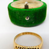 Edwardian 18ct Gold, Sapphire & Diamond Boat Ring Antique 1903 Chester