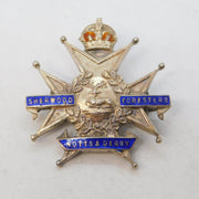 WW1-era Sterling Silver Enamel Sherwood Foresters Sweetheart Brooch Antique c1915