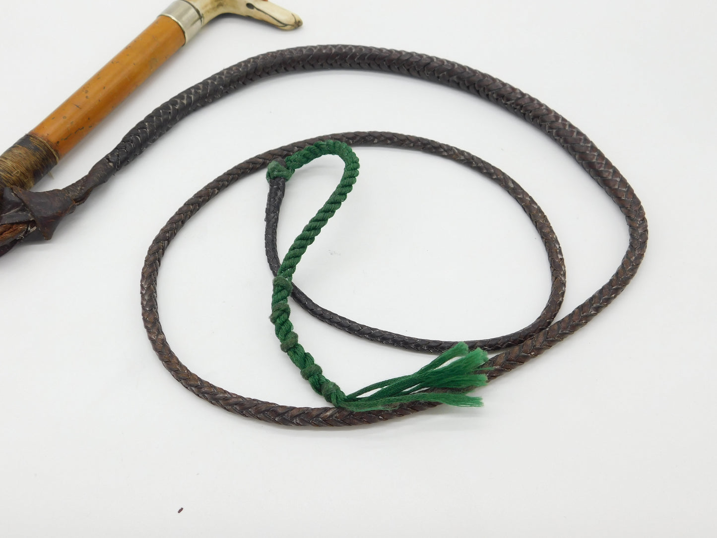 Victorian Leather Dog Form Beagling Crop Whip With Dog Whistle Antique c1890