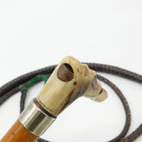 Victorian Leather Dog Form Beagling Crop Whip With Dog Whistle Antique c1890