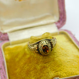 10ct Yellow Gold & Citrine Cedar Creek College LA Graduation Ring Vintage 1982