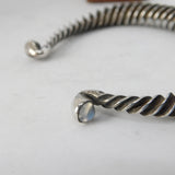 Sterling Silver Designer Roman Style Bangle Cabochon Moonstone Set Vintage