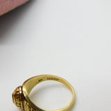10ct Yellow Gold & Citrine Cedar Creek College LA Graduation Ring Vintage 1982
