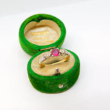 Victorian 18ct Yellow Gold, 0.2ct Ruby & Diamond Dress Ring Antique c1890