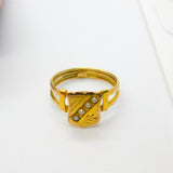 Victorian 12ct Yellow Gold & Seed Pearl Set Shield Ring Antique c1880