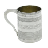 George III Sterling Silver Floral Christening Cup Antique 1800 London