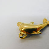 9ct Yellow Gold & Blue Enamel Leaping Dolphin Charm Pendant Vintage c1990
