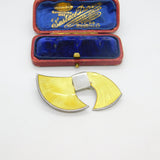 Norwegian Sterling Silver Yellow Enamel Leaf Brooch Knut Rasmussen Antique