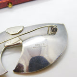 Norwegian Sterling Silver Yellow Enamel Leaf Brooch Knut Rasmussen Antique