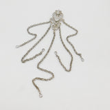 Large Art Nouveau Silver Plated Leaf Form Sewing Chatelaine Antique c1880 Victorian