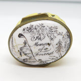 George III Bilston Enamel 'The Memory of a Friend' Patch Box Antique c1790