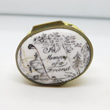 George III Bilston Enamel 'The Memory of a Friend' Patch Box Antique c1790