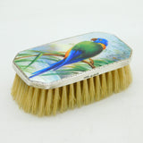 Sterling Silver & Colourful Enamel Parrot Clothes Brush Antique 1927 London