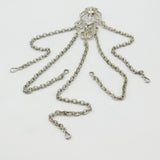 Large Art Nouveau Silver Plated Leaf Form Sewing Chatelaine Antique c1880 Victorian