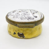 George III Bilston Enamel 'The Memory of a Friend' Patch Box Antique c1790