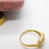 9ct Gold, Cabochon Fire Opal & Diamond Boat Ring Vintage 1987 Sheffield