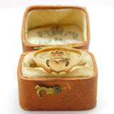 9ct Yellow Gold Irish Claddagh Wedding Band Ring Vintage c1970