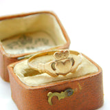 9ct Yellow Gold Irish Claddagh Wedding Band Ring Vintage c1970