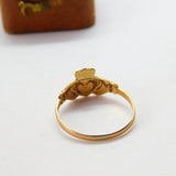9ct Yellow Gold Irish Claddagh Wedding Band Ring Vintage c1970