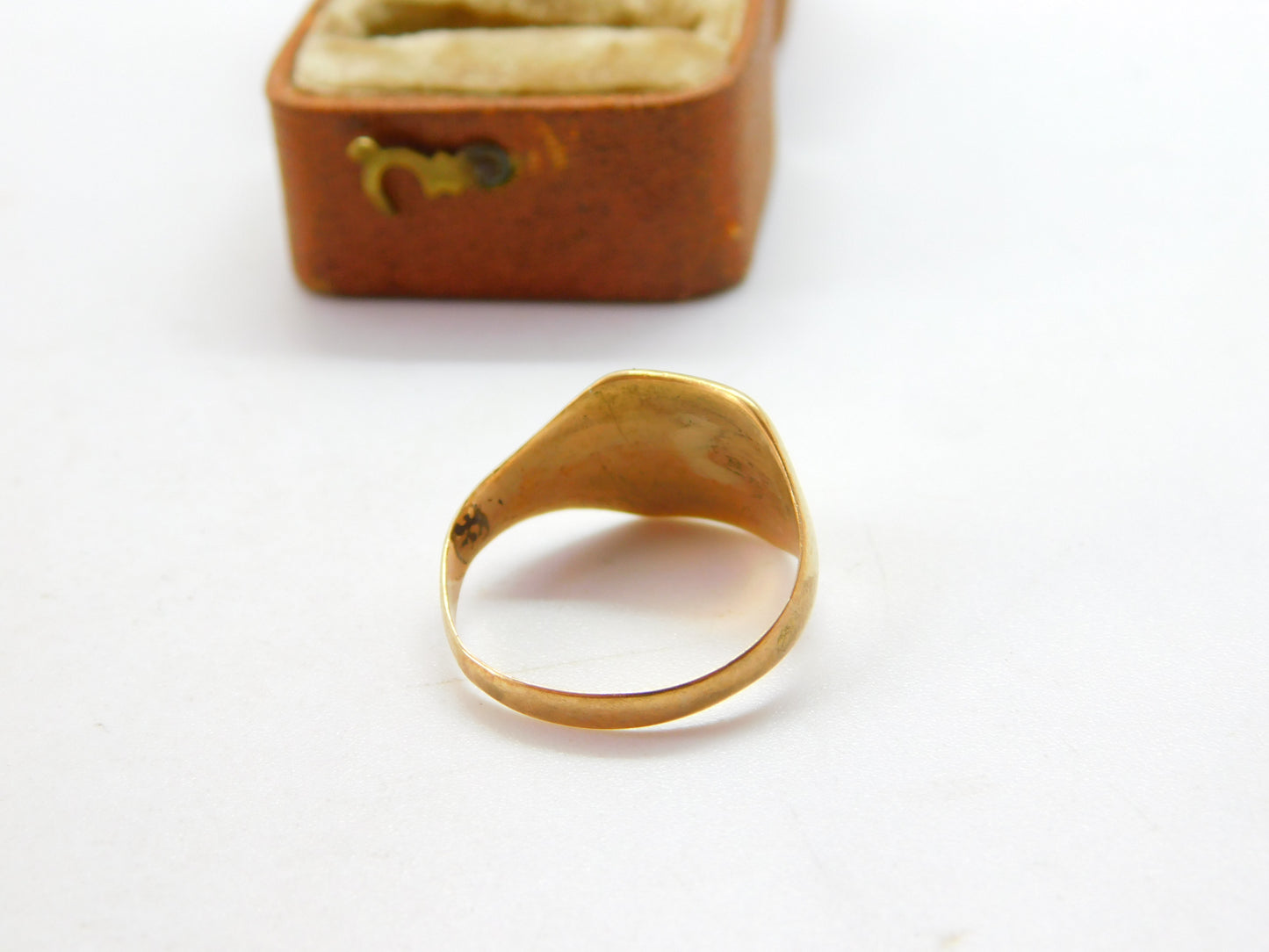 9ct Yellow Gold Essential Signet Ring Blank 1928 Chester Antique Art Deco