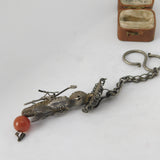 Chinese Victorian Sterling Silver Carnelian Agate Lucky Charm Pendant c1880