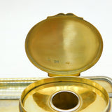 Victorian Sterling Silver Gilt Desk Stand Inkwell Antique 1886 London George Fox