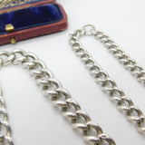 Edwardian Sterling Silver Graduating Albert Watch Chain Antique c1910 17" Length