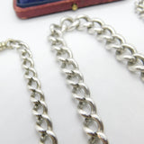 Edwardian Sterling Silver Graduating Albert Watch Chain Antique c1910 17" Length