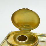 Victorian Sterling Silver Gilt Desk Stand Inkwell Antique 1886 London George Fox
