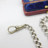 Edwardian Sterling Silver Graduating Albert Watch Chain Antique c1910 17" Length