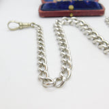 Edwardian Sterling Silver Graduating Albert Watch Chain Antique c1910 17" Length