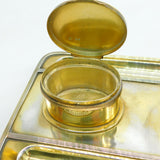 Victorian Sterling Silver Gilt Desk Stand Inkwell Antique 1886 London George Fox