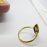 Austro-Hungarian 14ct Gold, Seed Pearl & Sapphire Marquise Form Ring Antique