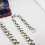 Edwardian Sterling Silver Graduating Albert Watch Chain Antique c1910 17" Length