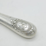 Victorian French 'Gigot' Silver Plated Lamb Bone Roast Holder Antique c1880