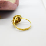 French 18ct Yellow Gold, Pearl & Diamond Paste Art Nouveau Ring Antique c1920