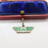 Sterling Silver & Enamel 'Aer Lingus' Airline Interest Charm Pendant Vintage