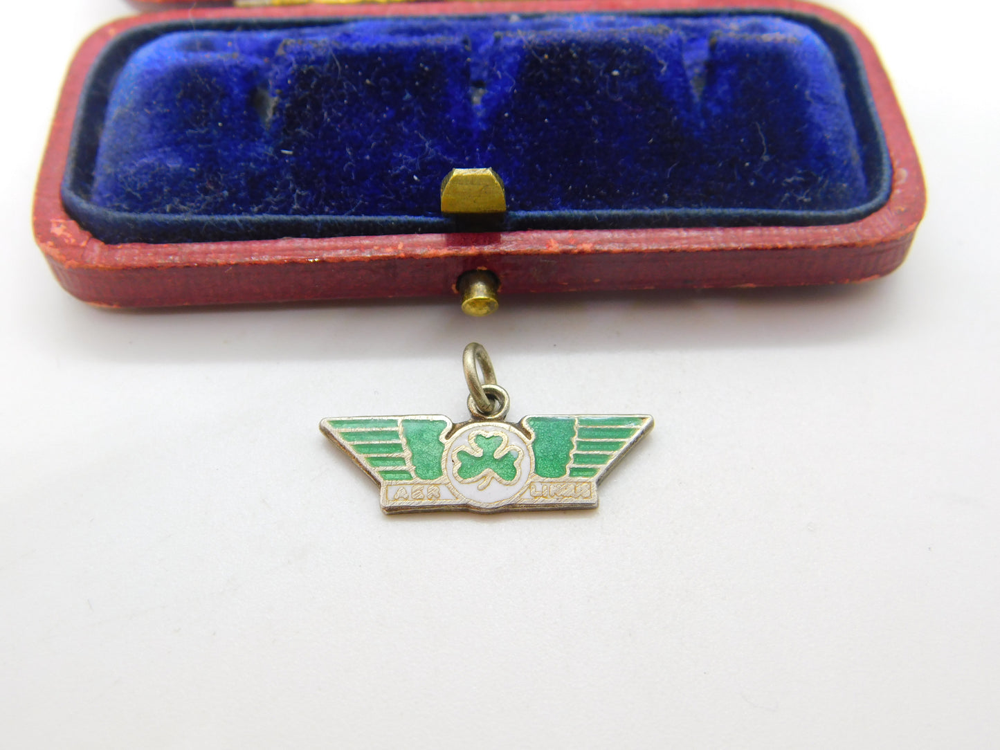 Sterling Silver & Enamel 'Aer Lingus' Airline Interest Charm Pendant Vintage