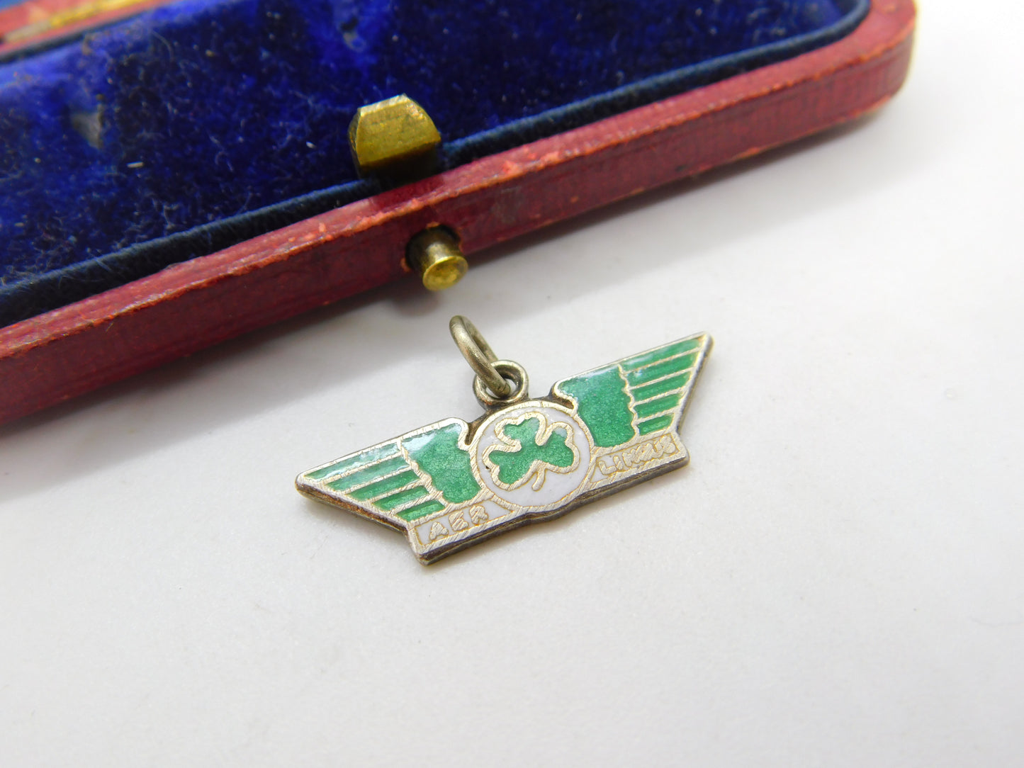 Sterling Silver & Enamel 'Aer Lingus' Airline Interest Charm Pendant Vintage