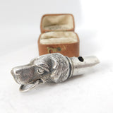 Sterling Silver Retriever Shaped Dog Whistle Working Order Vintage c1970
