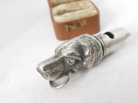 Sterling Silver Retriever Shaped Dog Whistle Working Order Vintage c1970