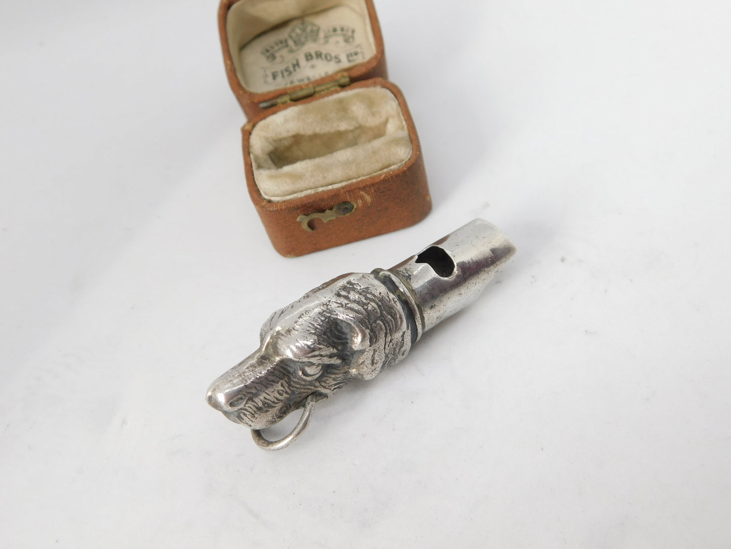 Sterling Silver Retriever Shaped Dog Whistle Working Order Vintage c1970