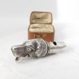 Sterling Silver Retriever Shaped Dog Whistle Working Order Vintage c1970